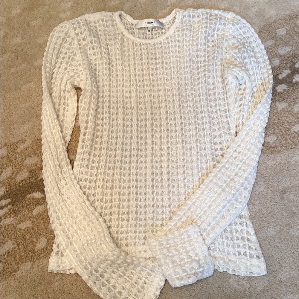 Frame Denim Textured Cream Top